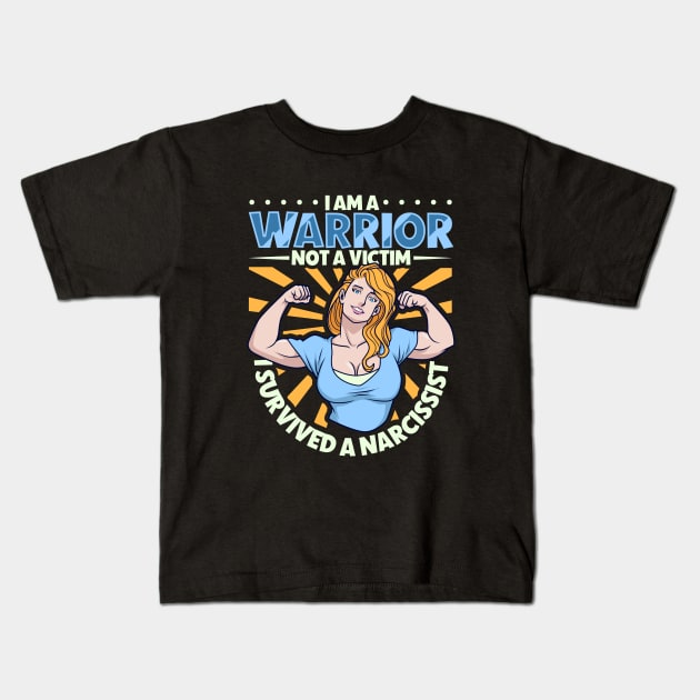 Warrior and not a victim - I survived a narcissist Kids T-Shirt by Modern Medieval Design